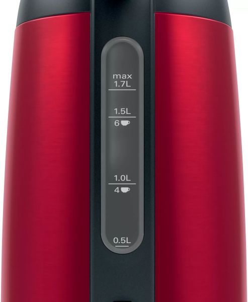 Електрочайник Bosch 1.7л, метал, червоно-чорний