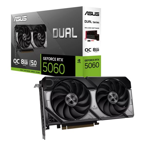 Відеокарта ASUS GeForce RTX 5060 8GB GDDR7 OC DUAL-RTX5060-O8G-A