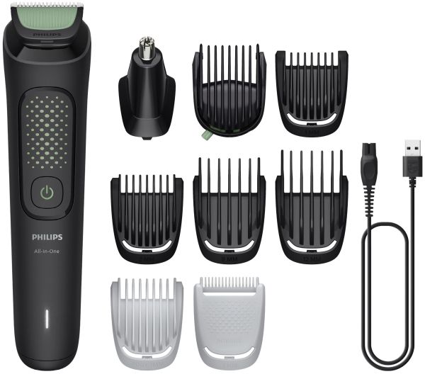 Тример Philips All-in-One Trimmer 3000 Series, для обличчя, голови, тіла, акум., насадок-9, сталь, ч