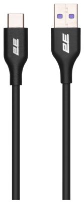 Кабель 2E USB-A > USB-C заряджання/синхронізації 15Вт, 1м, чорний