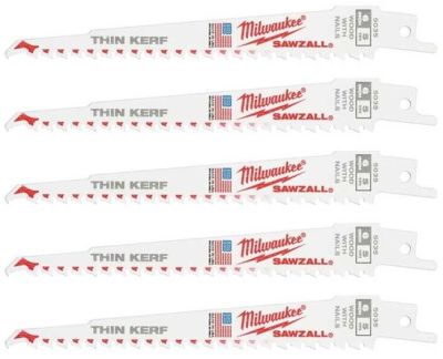 Полотно пиляльне для шабельної пилки Milwaukee FANG TIP THIN KERF по дереву, крок зуба 5ммх150мм, 5ш