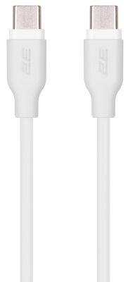 Кабель 2E USB-C > USB-C заряджання/синхронізації 60Вт PD, 1м, білий