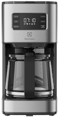 Кавоварка Electrolux крапельна 1.375л, мелена, дисплей, програмований таймер, метал
