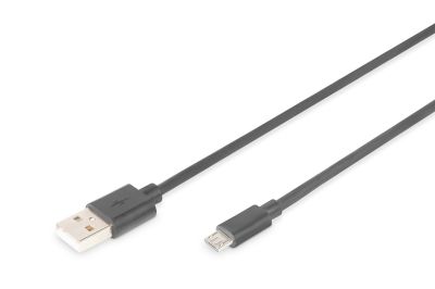 Кабель DIGITUS USB 2.0 (AM/micro B) 0.9м, чорний