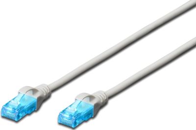 Патч-корд DIGITUS CAT 5e UTP, 3м, AWG 26/7, CCA, PVC, сірий