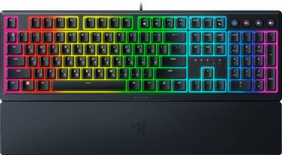 Клавіатура мембранна Razer Ornata V3 104key, Mecha-Membrane Switch, USB-A, EN/UK, RGB, чорний