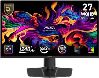 Монітор MSI 26.5" MAG 271QP QD-OLED X24 2xHDMI, DP, Audio, QD-OLED, 2560x1440, 240Hz, 0.03ms, DCI-P3