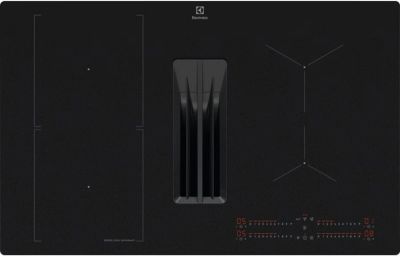 Варильна повверхня Electrolux індукційна, 80см, розширена зона, вбудована витяжка, чорний матовий