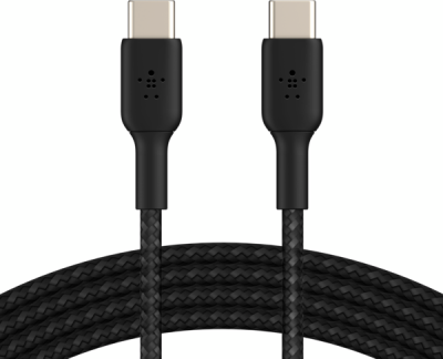 Кабель Belkin USB-C > USB-C заряджання/синхронізації 60Вт PD, 1м, плетений, чорний
