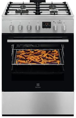 Плита Electrolux комбінована, 58л, 60x60см, дисплей, конвекція, чавун, пара, нерж