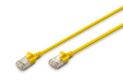 Патч-корд DIGITUS CAT 6a F-FTP Slim, 3 м, AWG 32/7, Cu, LSZH, жовтий