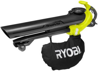Повітродув-пилосос садовий мережевий Ryobi RBV3000CESV 3000Вт 3в1 375км/год мішок 45л ергоремені Ver