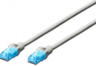 Патч-корд 2E CAT 5e, UTP, 0.50м, 26AWG, RJ45, 7/0.16, Cu, LSZH, сірий