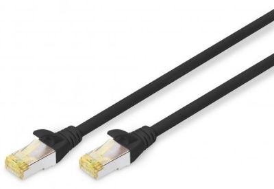 Патч-корд DIGITUS CAT 6A S-FTP, 3м, AWG 26/7, LSZH, чорний