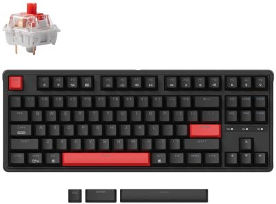 Клавіатура механічна Keychron C3 Pro 87Key, K pro Red, USB-A, QMK, Hot-swap, EN/RU/UZ, Red Led, чорн