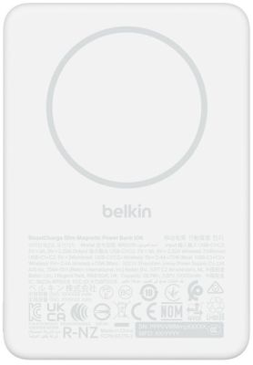 Акумулятор портативний літій-іонний Power Bank Belkin 10000мА·год, 20Вт PD/Qi2 15Вт, Slim Magnetic,