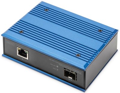 Медіаконвертор DIGITUS Industrial Gigabit PoE+ PSE, RJ45, SFP