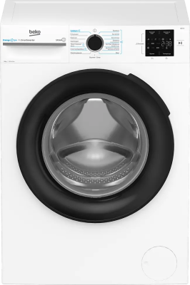Пральна машина Beko фронтальна, 8кг, 1000, A, 55см, дисплей, інвертор, пара, білий