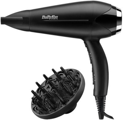 Фен Babyliss Turbo Smooth, 2200Вт, 3 режими, дифузор, іоніз-я, хол. обдув, чорний