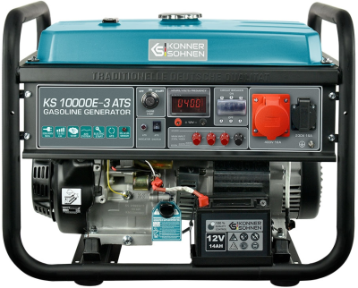 Генератор бензиновий Konner&amp;Sohnen KS 10000E-3, 400В, 7.5кВт, 3 фази, АВР (ATS), електростартер, 89.