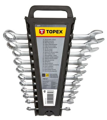Ключі гайкові TOPEX, комбіновані, 6-22мм, CrV, набір 12шт
