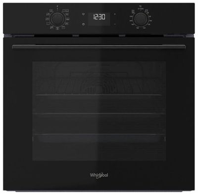 Духова шафа Whirlpool електрична, 71л, A+, дисплей, конвекція, телескопічні напрямні, чорний