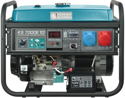 Генератор бензиновий Konner&amp;Sohnen KS 7000E 1/3, 230/400В, 5.5/5.0кВт, LED-дисплей, електростартер,