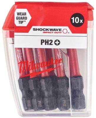 Біти Milwaukee Shockwave PH2х50мм, набір 10шт