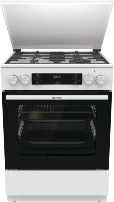 Плита Gorenje комбінована, 71л, 60x60см, дисплей, чавун,з кришкою, програматор IconLed, білий