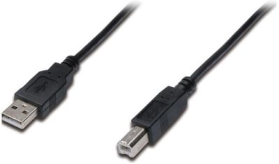Кабель DIGITUS USB-A > USB-B синхронізації, 1.8м, чорний