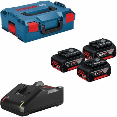 Набір акумулятора та зарядного пристрою Bosch Professional GBA 3х18В 5А·год ЗП GAL 18V-40 + L-Boxx 1