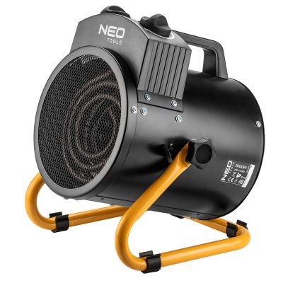 Теплова гармата електрична Neo Tools, 2кВт, 50м2, 330м3/год, нагрів. елемент - нерж. сталь, IPX4, чо