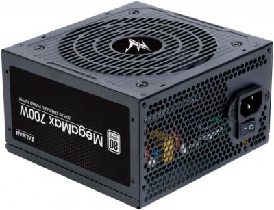Блок живлення  Zalman Megamax  (700W), 83%, 80+ White, 120мм, 1xMB 24pin(20+4), 2xCPU (8pin+(4+4)pin