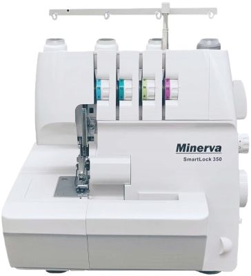 Оверлок MINERVA  SmartLock 350, 91Вт, 13 оп., (4, 3, 2-х ниткові шви), білий