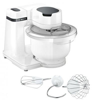 Кухонна машина Bosch 700Вт, чаша-пластик, корпус-пластик, насадок-3, білий
