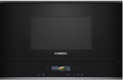 Мікрохвильова піч Siemens вбудована, 21л, електр. керув., 900Вт, гриль, дисплей, чорний