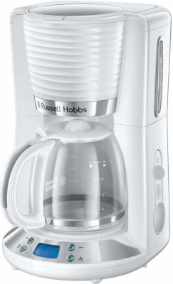 Кавоварка Russell Hobbs крапельна Inspire 1,25л, мелена, 10 чашок, таймер вимкнення, білий