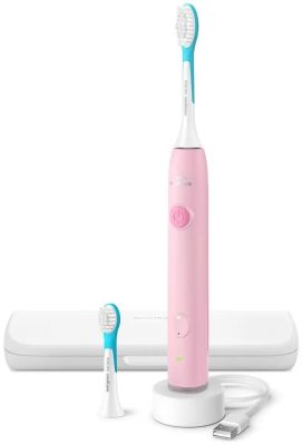 Щітка зубна електр. Philips, Sonicare For Kids Smart, насадок-2, дорожній футляр, 2 наклейси, рожени