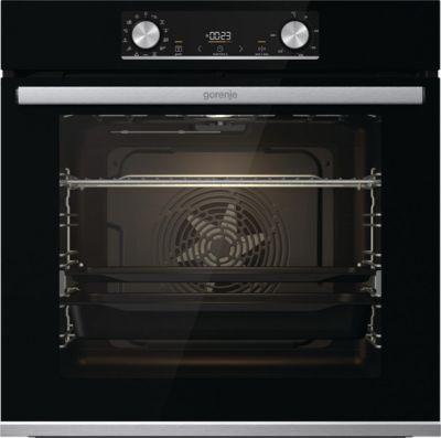 Духова шафа Gorenje електрична, 77л, A+, дисплей, ф-я без додавання жиру, чорний