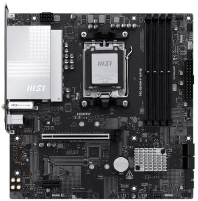 Материнcька плата MSI PRO B840M-P WIFI6E sAM5 B840 4xDDR5 M.2 HDMI WiFi BT mATX