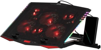 Підставка для ноутбука 2E GAMING CPG-005, до 17.3", 2xUSB-A, LCD/phone holder, RGB, чорний