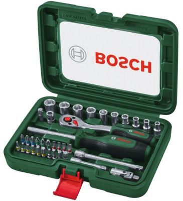 Набір торцевих головок Bosch, 1/4" з тріскачкою 37шт