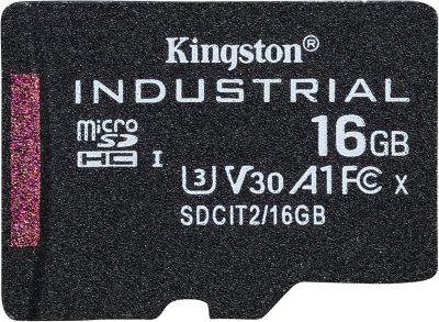 Карта пам'яті Kingston microSD   16GB C10 UHS-I U3 A2 V30 R100/W80MB/s Industrial