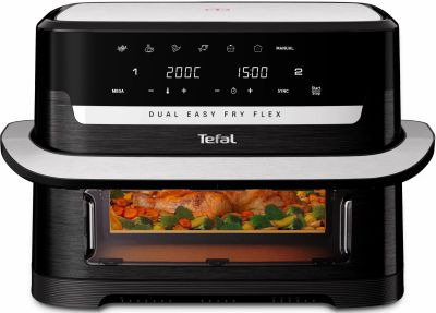Мультипіч Tefal Dual Easy Fry Flex, 2700Вт, чаша-5.5+3.5л, сенсорне керув., з віконцем, 2 чаши, грил