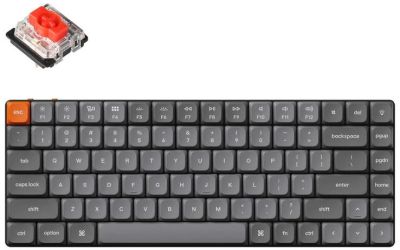 Клавіатура механічна Keychron K3 MAX 84Key, K pro Red, WL/BT/USB-A, Hot-swap, QMK, EN/RU/UZ, RGB, че