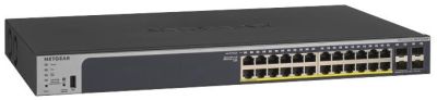 Комутатор NETGEAR GS728TP 24xGE PoE, 4xSFP, 190Вт, Керований L2