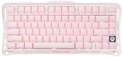 Клавіатура механічна GravaStar Mercury K1 80keys, GravaStar x Kailh Cheery Pink, EN, BT/WL/USB, Saku