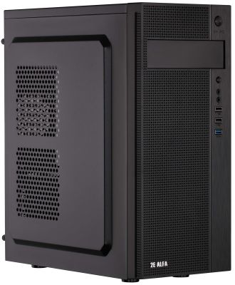 Корпус 2E Alfa E185-400 з БЖ 2E ATX400W, 1xUSB3.0, 2xUSB2.0, VGA 310мм, ATX, чорний