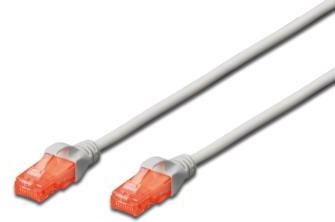 Патч-корд DIGITUS CAT 6 UTP, 0.5м, AWG 26/7, CCA, PVC, сірий