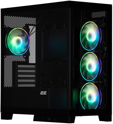 Корпус 2E GAMING Fantom GK701B без БЖ 2xUSB3.0, 1xUSBType-C, 4x120мм ARGB, VGA 400мм, LCS ready, кон